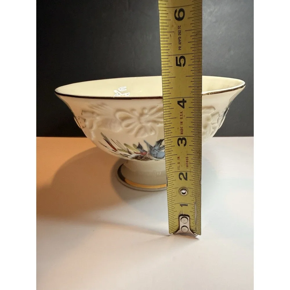 Vintage Lenox Footed Candy Dish -Winter Greetings by Catherine McClung